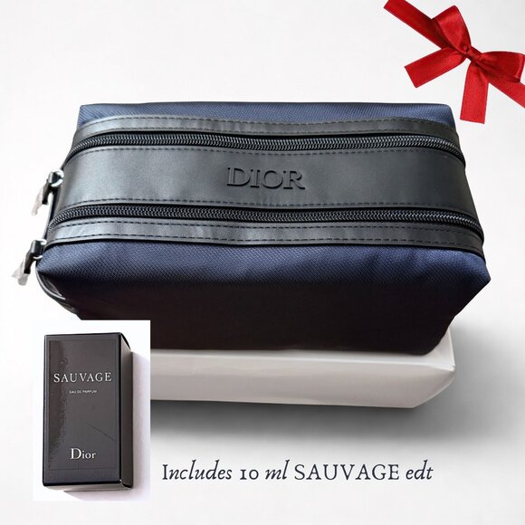Dior Other - Dior Sauvage Men’s Travel Duo – Toiletry Pouch + 10 mL EDT Mini NIB